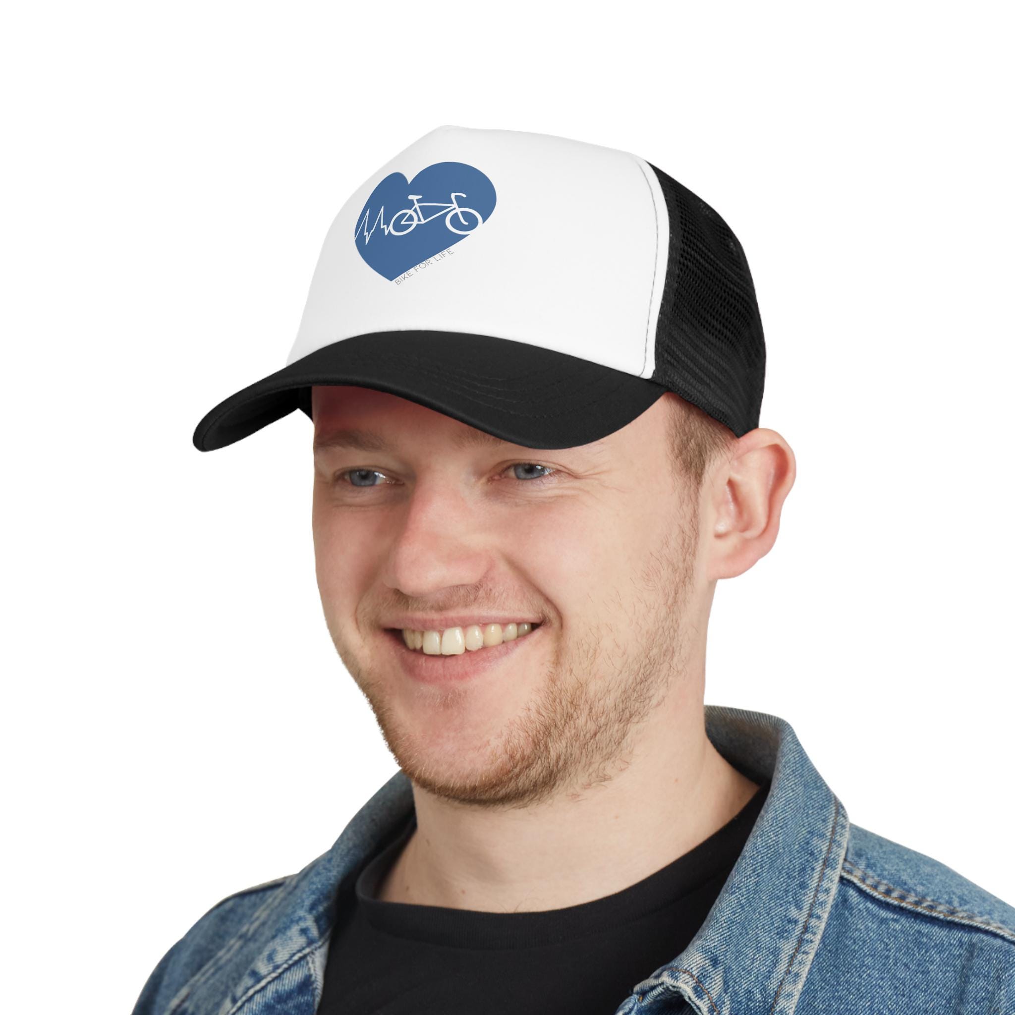 Heart Bike Mesh Cap, Dad Cap, Gift for Father's Day or Birthday, Dad Mesh Cap with Saying, Trucker Cap for Men, Gift for Dad