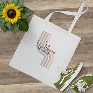 World&#39;s Best Mom Tote Bag - Mother&#39;s Day Jute Bag, Tote Bag for Mom, Gift for Mother, Fabric Bag with Print, Thank You Mom