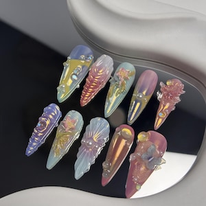 Spring Press on Nails | long Press on Nails | stiletto Press on nails | Press on Nails stiletto |  Press on Nails long | gel x nails