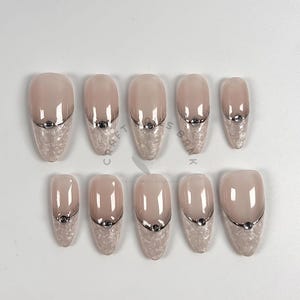 Extra elegant Press on Nails | short Press on Nails | handmade Press on nails | Press on Nails almond |  Press on Nails short | Gel X Nails