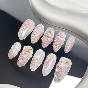 Extra cute Press on Nails | short Press on Nails | handmade Press on nails | Press on Nails almond |  Press on Nails short | Gel X Nails
