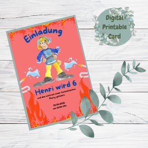 Gepersonaliseerde Brandweerman Sam-uitnodiging – voor kleine helden met grote verjaardagsplannen!