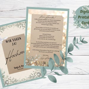 Personalisierbare Hochzeitskarte – Liebevoll gestaltet auf zwei Seiten/Boho/Einladung/Hochzeit/Ehe