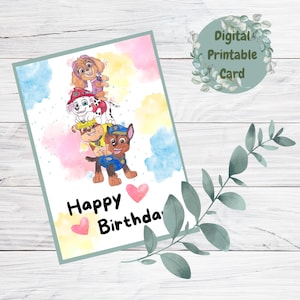 Children&#39;s birthday card - children&#39;s birthday with superhero dogs
