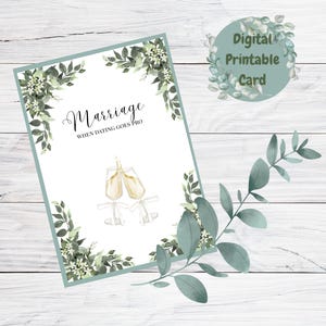 Card: Marriage – when dating goes pro./ Flowe/Downoad and Print/Wedding