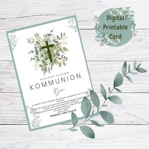 Personalisierbare Karte zur Kommunion