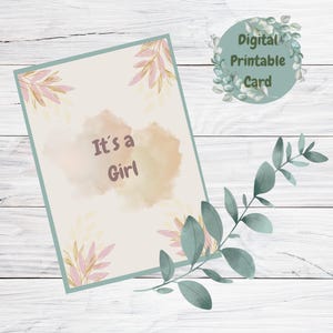 C'est une fille - Carte, Grossesse, Naissance, Annonce, Félicitations