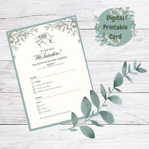 Gepersonaliseerde trouwkaart – menukeuze, bevestiging/annulering & allergieën in stijl