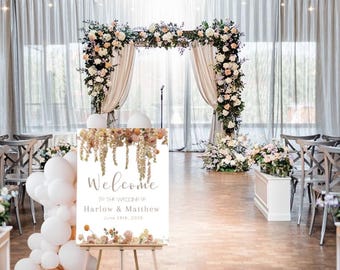 Elegant Wedding Welcome Sign: Customizable Template (Digital Download)
