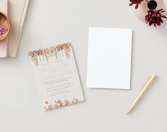 Floral Wedding Invitation Template: Elegant Modern Design (Digital Download)
