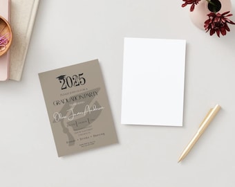Elegant Graduation Party Invitation Template: Modern Class of 2025 (Digital Download)