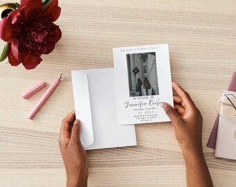 Class of 2025 Grad Party Invitation: Modern Canva Template (Digital Download)