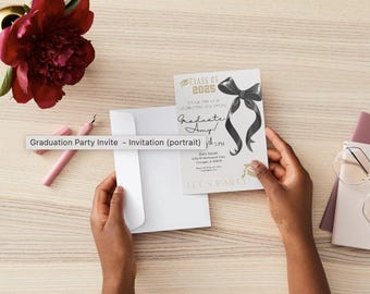 Class of 2025 Graduation Party Invitation: Modern Canva Template (Digital Download)