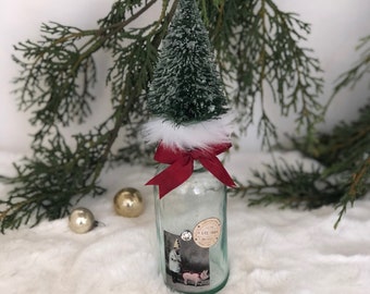 VINTAGE Bottle and Bottle Brush Christmas Tree - Fun With PIGS - Christmas Decor