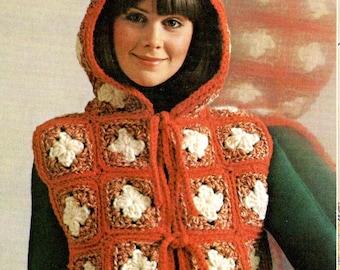 Patrón de chaleco de ganchillo cuadrado estilo abuela vintage en PDF, diseño de ropa de ganchillo, descarga instantánea.