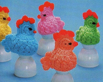 Crochet Pattern Egg Cozy Easter Chick Chicken Cozies PDF Download 1960 the vintage purl