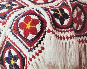 ヴィンテージ　ぽこぽこハートのアフガン　ブランケット 192feef693036bd48bec865cd76343