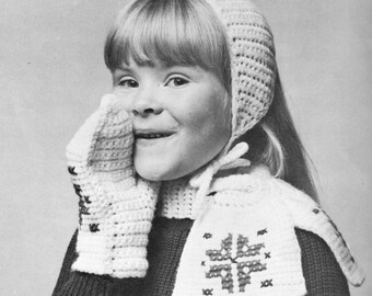 Crochet Kids Winter Set Pattern Headband Mittens Scarf, Easy Ear Warmer Crochet Pattern for Beginners, Instant Download PDF