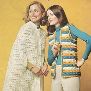 crochet pattern shawl vest poncho cape broomstick broom stick lace button coat wrap bundle set 1950 PDF DOWNLOAD the vintage purl