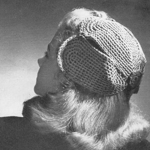 Vintage Crochet Snood Hat Fascinator Pattern PDF Download, 1920s Retro Bridal Headpiece DIY