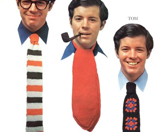 Granny Square Necktie Crochet Pattern PDF, Retro Vintage Crochet Tie, Easy Beginner Step-by-Step Tutorial, Instant Download