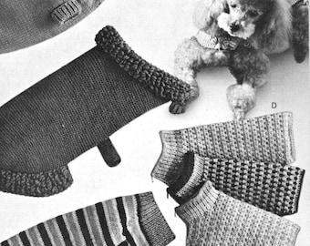 Knitting Dog Sweater Pattern Small Dogs, Easy Dog Coat Knit PDF, Pet Sweater Pattern, Small Dog Clothes, Instant Download