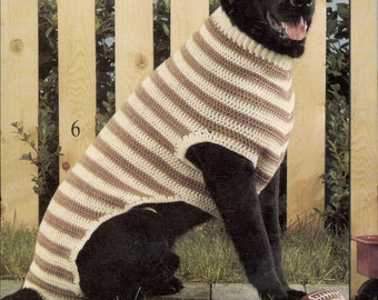 CROCHET PATTERN dog sweater puppy coat ⨯ basic pet clothing chart ⨯ 12 sizes included ⨯ vintage 1970 ⨯ PDF download by The Vintage Purl