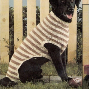 CROCHET PATTERN dog sweater puppy coat ⨯ basic pet clothing chart ⨯ 12 sizes included ⨯ vintage 1970 ⨯ PDF download by The Vintage Purl