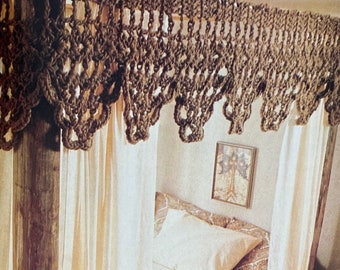 crochet pattern canopy bed valance fringe topper victorian bedding 1970 PDF DOWNLOAD the vintage purl