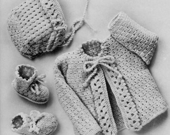 Baby Mantel Mütze Booties Häkelanleitung PDF Babyausstattung Set Easy Newborn Outfit Anfänger Häkeln Baby Shower Geschenk Instant Download Pattern