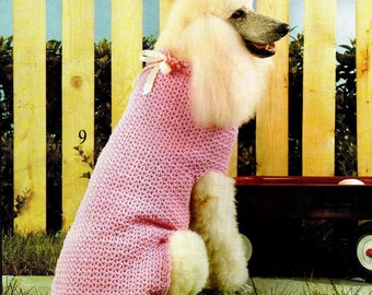 crochet pattern dog puppy sweater coat lace 12 sizes included PDF DOWNLOAD the vintage purl
