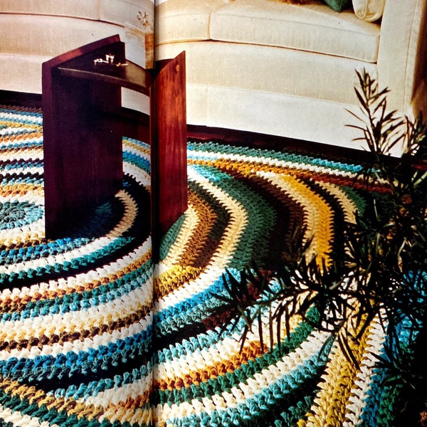 crochet pattern rug area living room rectangle circle geometric pdf download 1970 the vintage purl