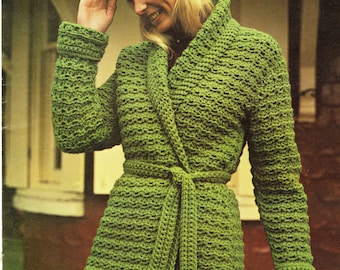 CROCHET PATTERN sweater robe coat duster cardigan ⨯ long ladies women girls ⨯ vintage 1960 PDF download by The Vintage Purl