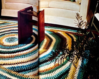 Vintage Crochet Area Rug Pattern PDF – Boho Home Decor Rug Crochet Design, Easy Instant Download