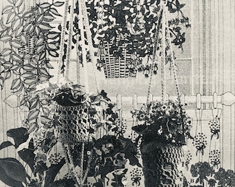 Patrón PDF para colgador de plantas de macramé, tutorial de macramé fácil para principiantes, soporte para plantas estilo boho DIY, decoración para colgar en la pared, descarga instantánea.