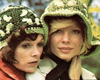 Vintage Granny Square Crochet Hat Pattern Beanie PDF Download