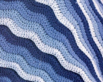 CROCHET PATTERN afghan blanket ⨯ ripple zig zag chevron wave ⨯ PDF download by The Vintage Purl