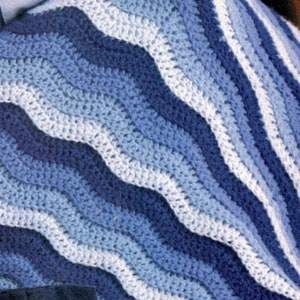 CROCHET PATTERN afghan blanket ⨯ ripple zig zag chevron wave ⨯ PDF download by The Vintage Purl