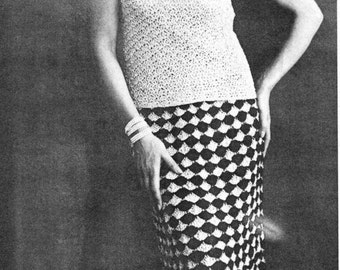 Crochet Skirt Pattern, Vintage Style Maxi Dress Design, Boho Summer Crochet Outfit, PDF Instant Download