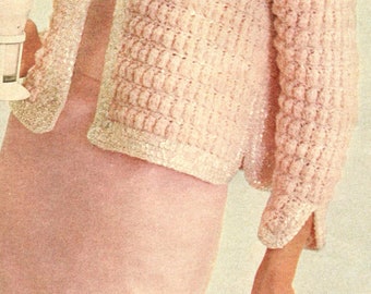 crochet pattern sweater jacket blazer cardigan coat women pdf download 1960 the vintage purl