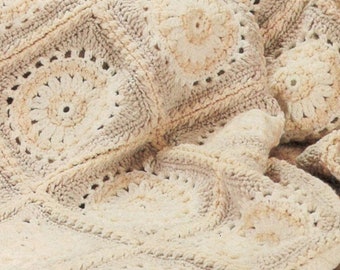 Crochet Pattern Blanket Afghan Throw Vintage Star Stitch Daisy PDF
