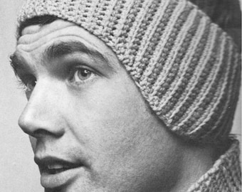 HÄKELANLEITUNG Stirnband Ohrenwärmer ⨯ dickie Schal Halswärmer Set ⨯ Männer Mann ⨯ vintage 1960 PDF download von The Vintage Purl