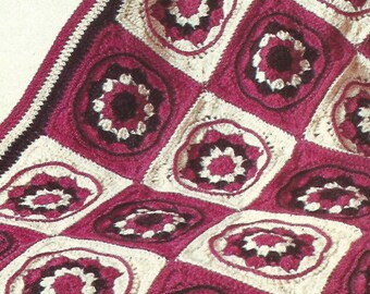 Flower Granny Square Crochet Pattern PDF, Daisy Granny Square, Floral Afghan Blanket Square Motif, Instant Download