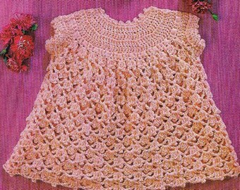 crochet pattern baby dress cardigan sweater sun dress coat lace 1960 PDF DOWNLOAD the vintage purl