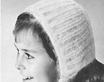 Vintage Baby Bonnet Knitting Pattern, Cozy Winter Hat PDF, Classic Knit Child Bonnet, Instant Download