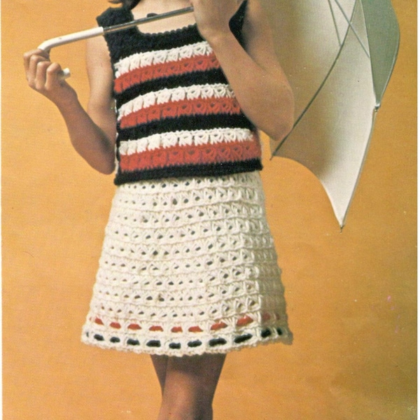 crochet pattern dress skirt children girls clothing kids top pdf download 1950 the vintage purl