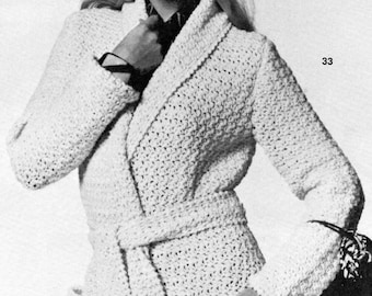 Crochet Robe Pattern PDF, Easy Vintage Duster Cardigan, Long Boho Crochet Coat Sweater, Jacket Style, Instant Download