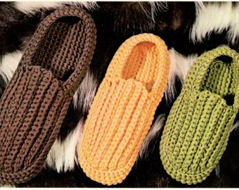 Vintage Crochet Slipper Pattern, Family Sizes House Shoes PDF, Instant Download