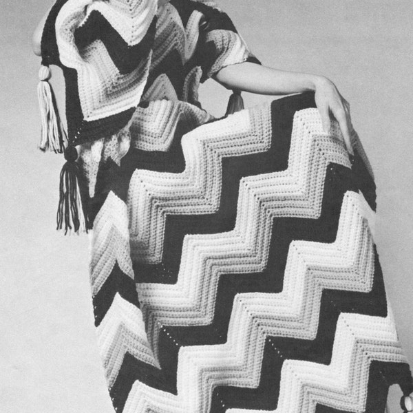 CROCHET PATTERN blanket afghan throw ⨯ zig zag ripple chevron ⨯ PDF download by The Vintage Purl