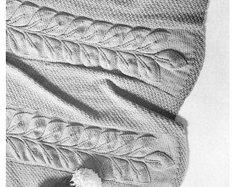 Vintage Leaf Vine Afghan Blanket Knitting Pattern PDF, Trailing Vine Throw Design, Instant Download